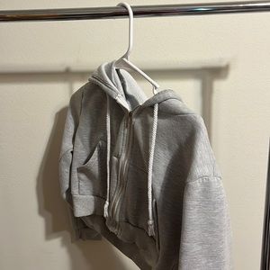 SHEIN grey cropped hoodie